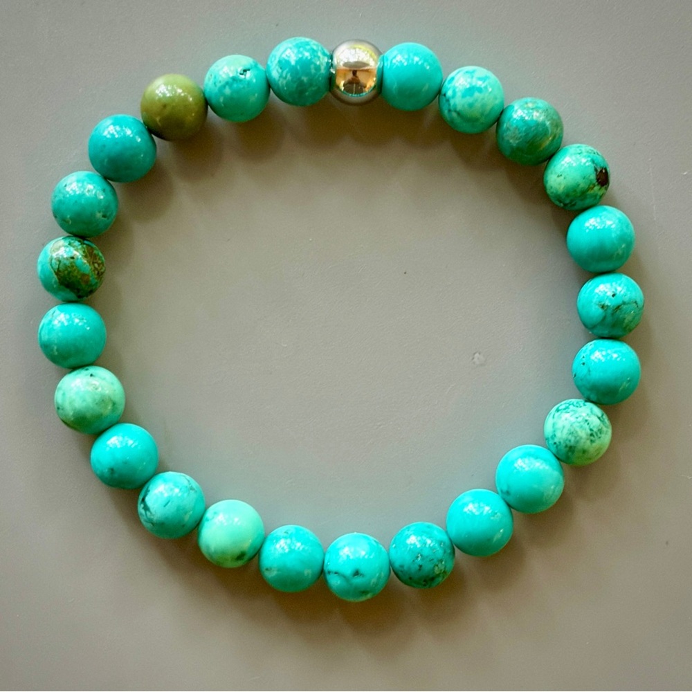Turquoise Blue Green Handcrafted Bead Bracelet